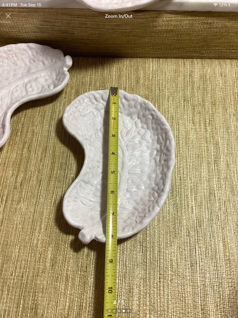 Vintage Italian Pottery Langbein Crescent Cabbage Leaf Serving Dishes - Set of 4
